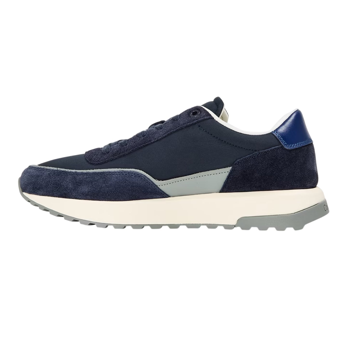 Navy-Granite - Back - Calvin Klein Mens Reprieve Suede Trainers