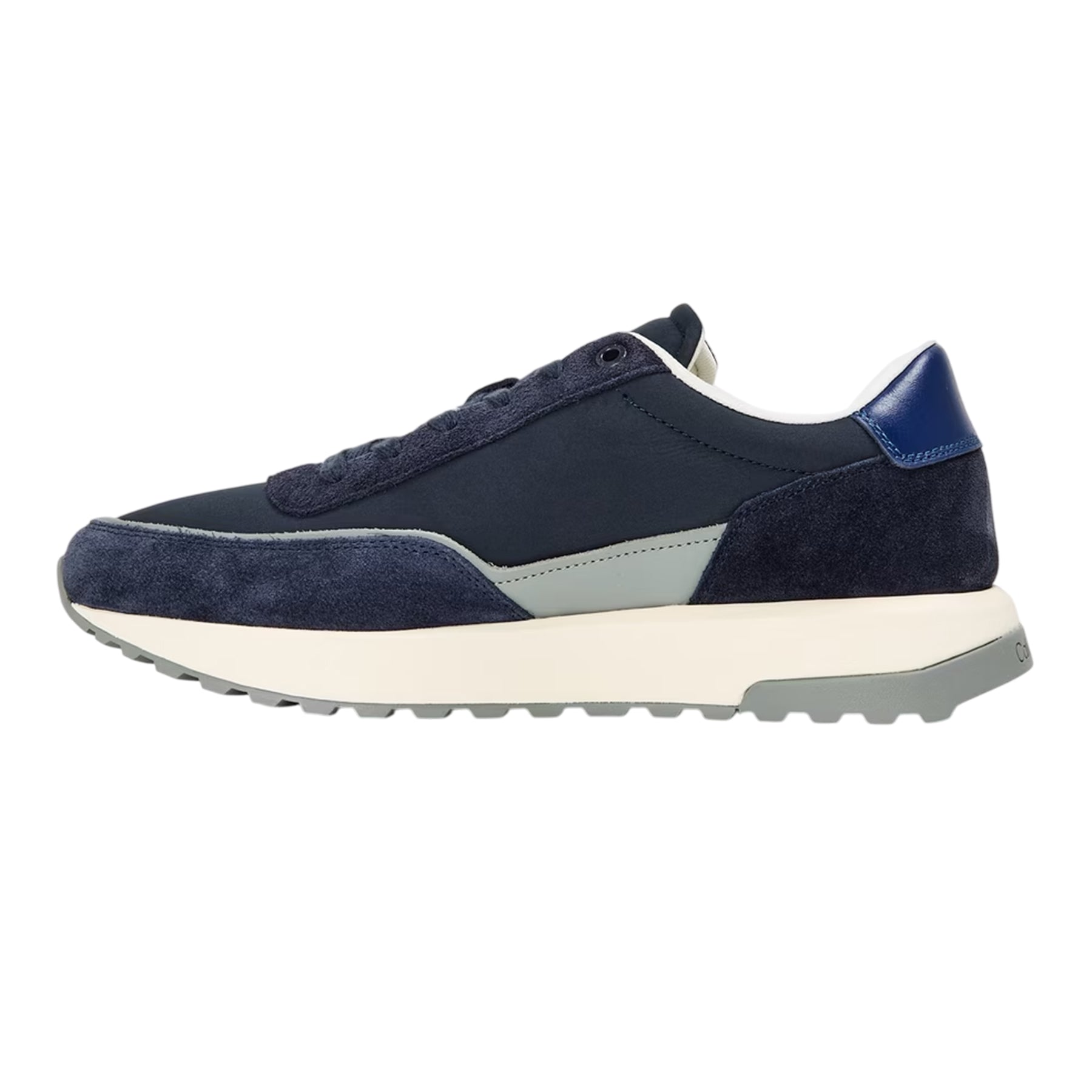 Navy-Granite - Back - Calvin Klein Mens Reprieve Suede Trainers