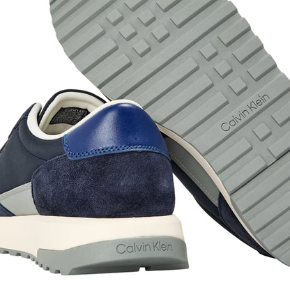 Navy-Granite - Side - Calvin Klein Mens Reprieve Suede Trainers