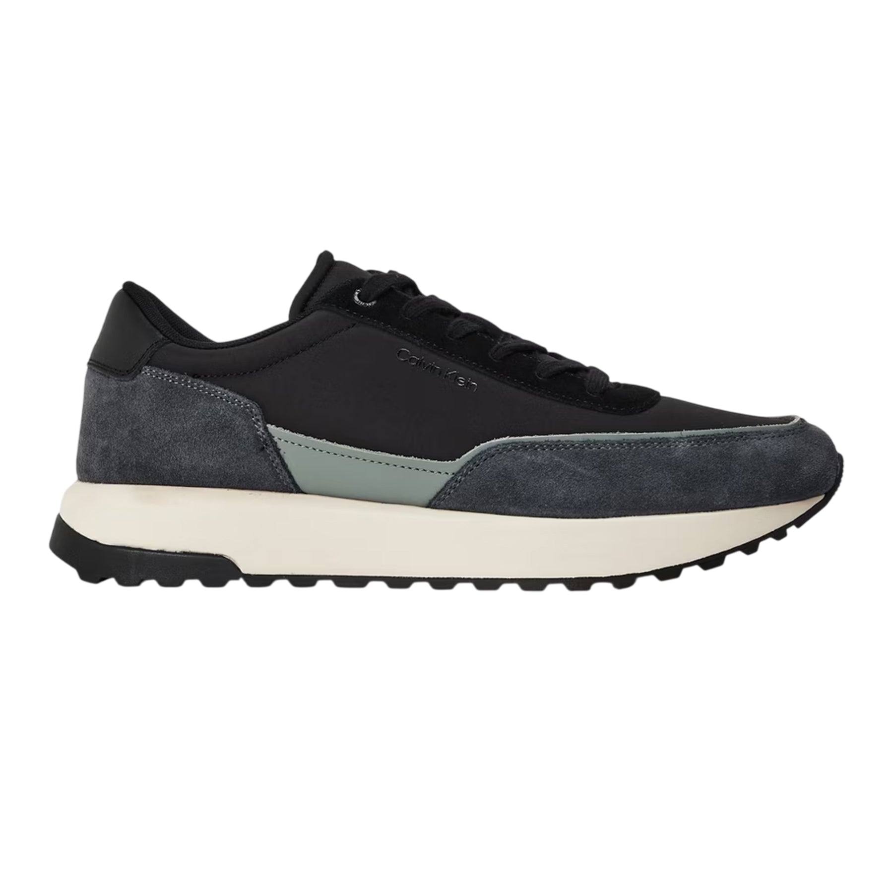 Magnet-Black - Front - Calvin Klein Mens Reprieve Suede Trainers
