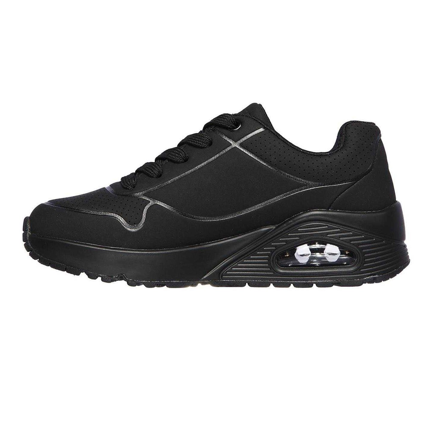 Black - Back - Skechers Childrens-Kids Uno Stand On Air Platform Trainers