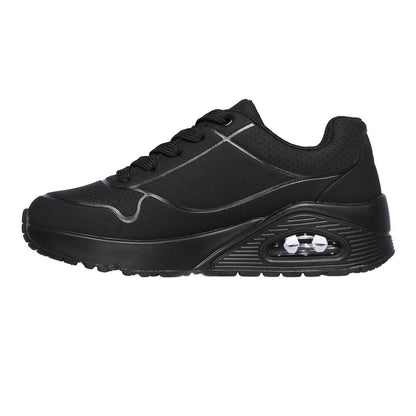 Black - Back - Skechers Childrens-Kids Uno Stand On Air Platform Trainers