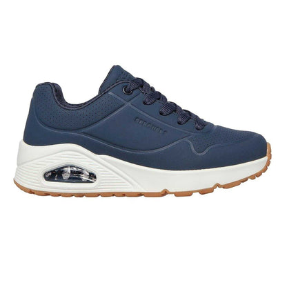 Navy-White - Front - Skechers Childrens-Kids Uno Stand On Air Platform Trainers