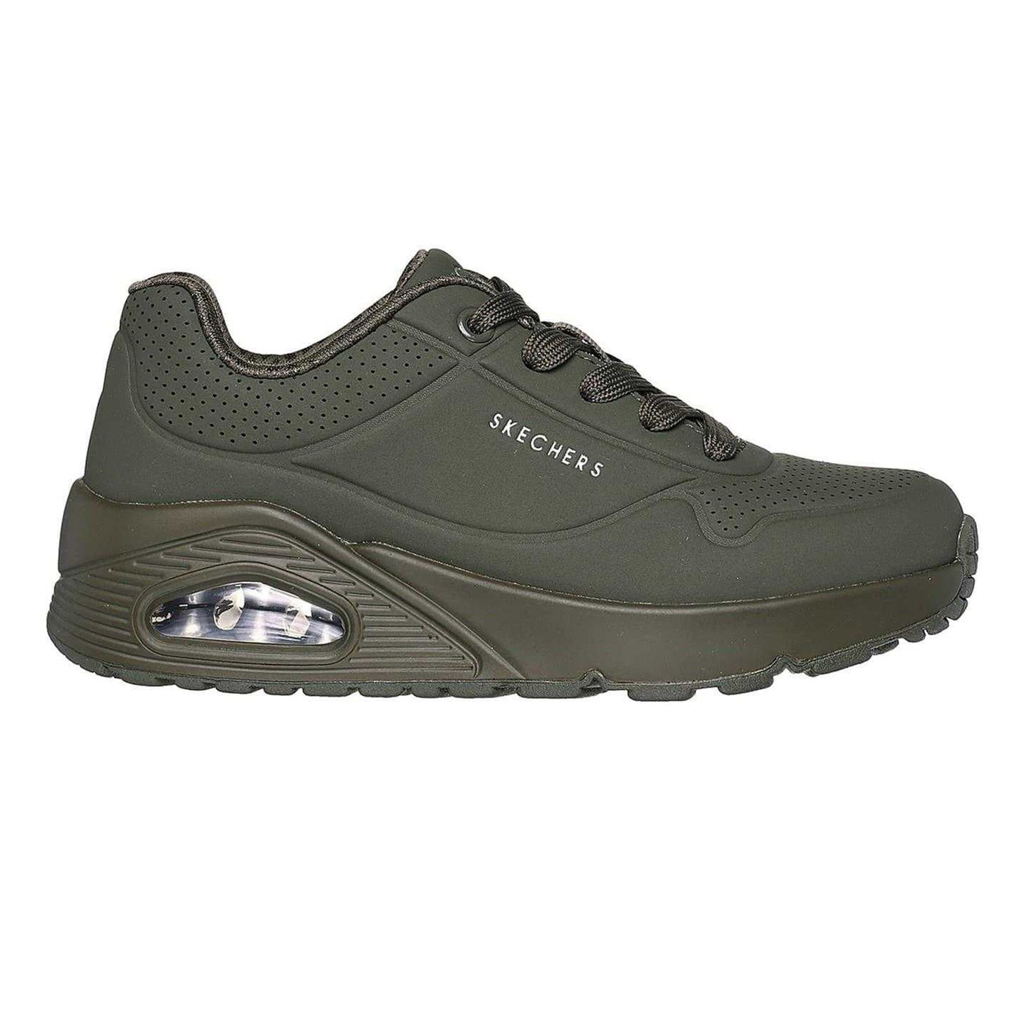Olive - Front - Skechers Childrens-Kids Uno Stand On Air Platform Trainers