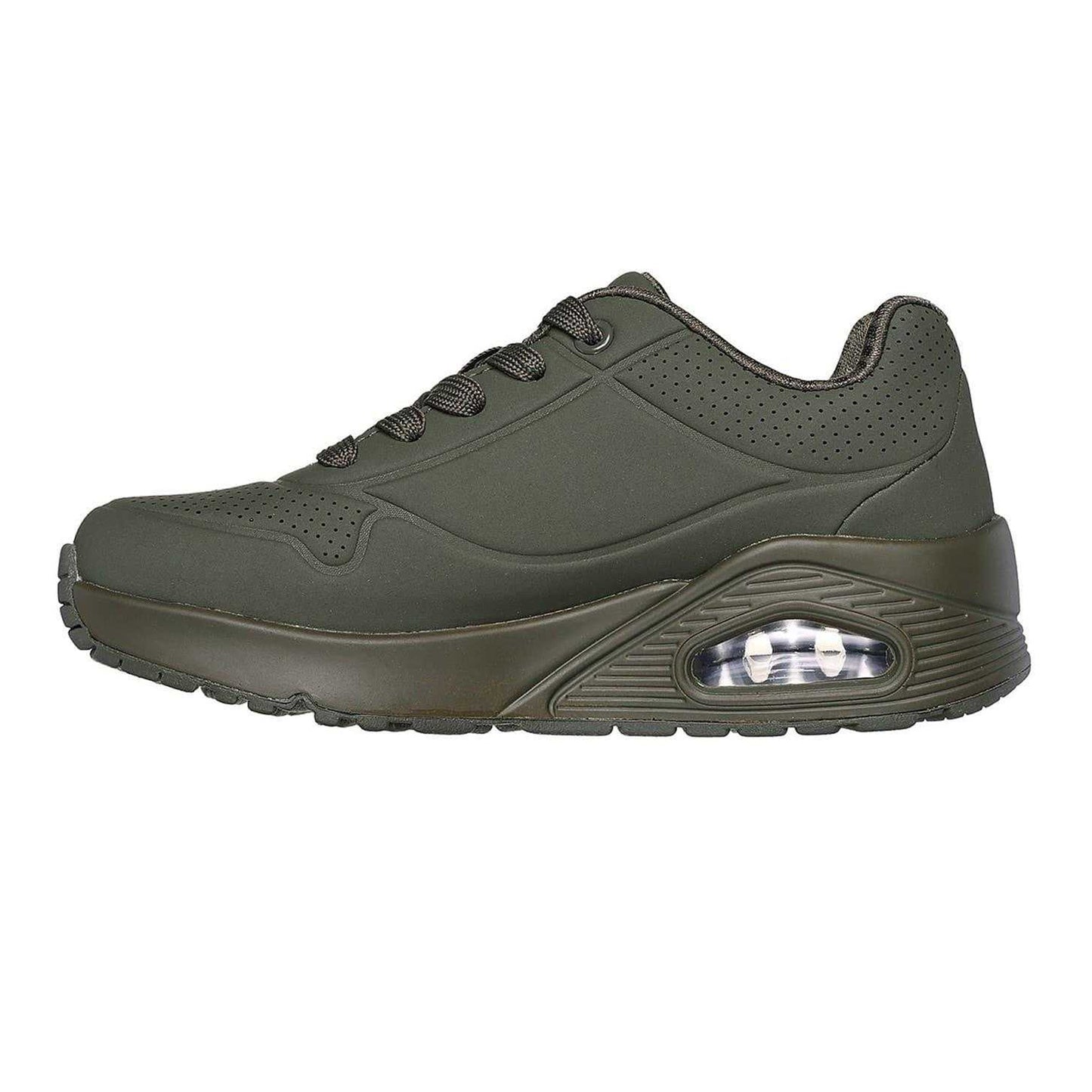 Olive - Back - Skechers Childrens-Kids Uno Stand On Air Platform Trainers