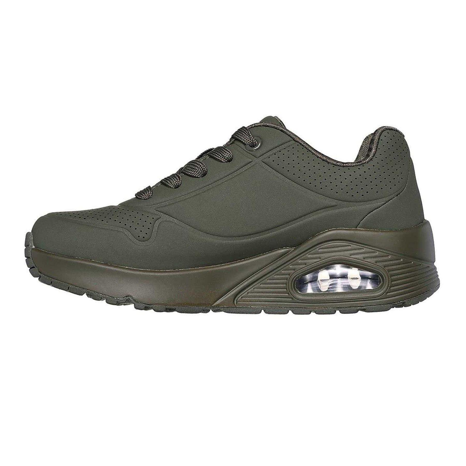 Olive - Back - Skechers Childrens-Kids Uno Stand On Air Platform Trainers