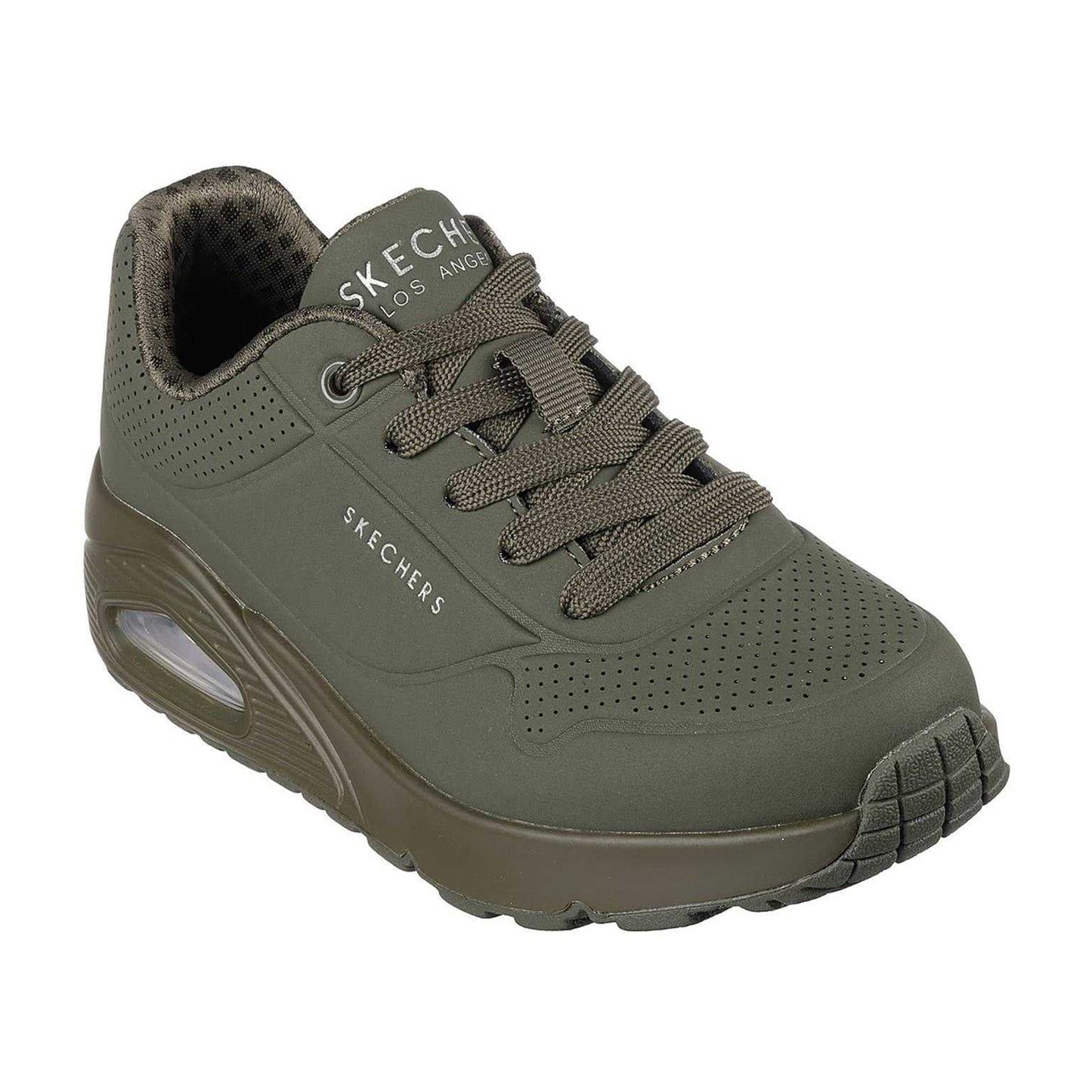 Olive - Pack Shot - Skechers Childrens-Kids Uno Stand On Air Platform Trainers