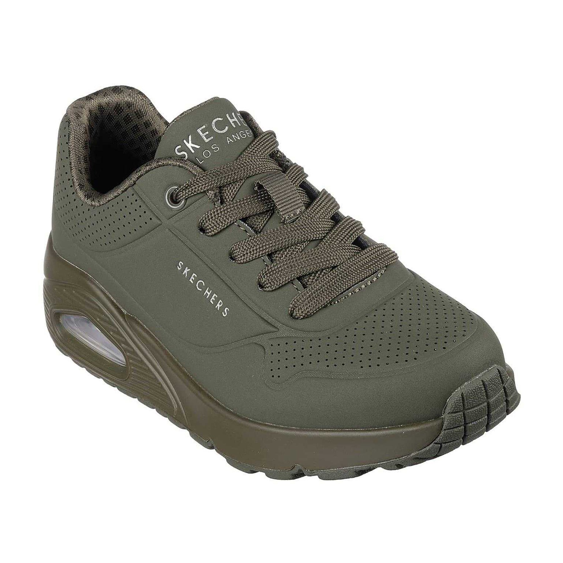Olive - Pack Shot - Skechers Childrens-Kids Uno Stand On Air Platform Trainers