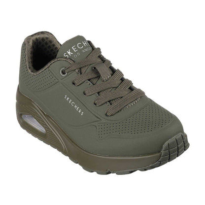 Olive - Pack Shot - Skechers Childrens-Kids Uno Stand On Air Platform Trainers