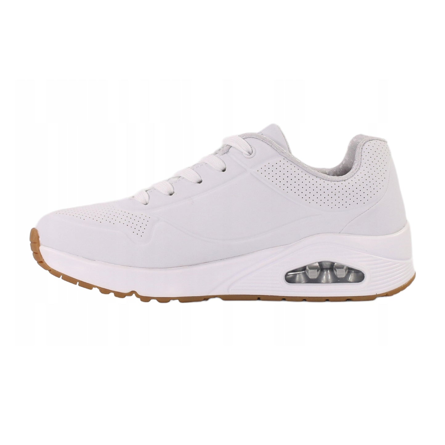 White - Back - Skechers Childrens-Kids Uno Stand On Air Platform Trainers