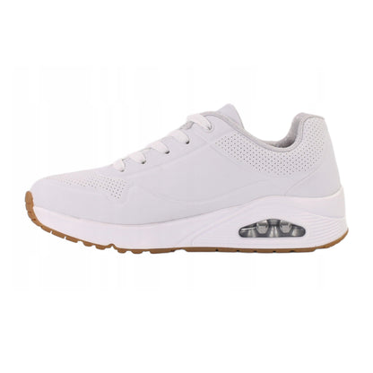 White - Back - Skechers Childrens-Kids Uno Stand On Air Platform Trainers