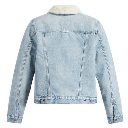 Light Blue - Back - Levis Womens-Ladies Original Sherpa Trucker Jacket