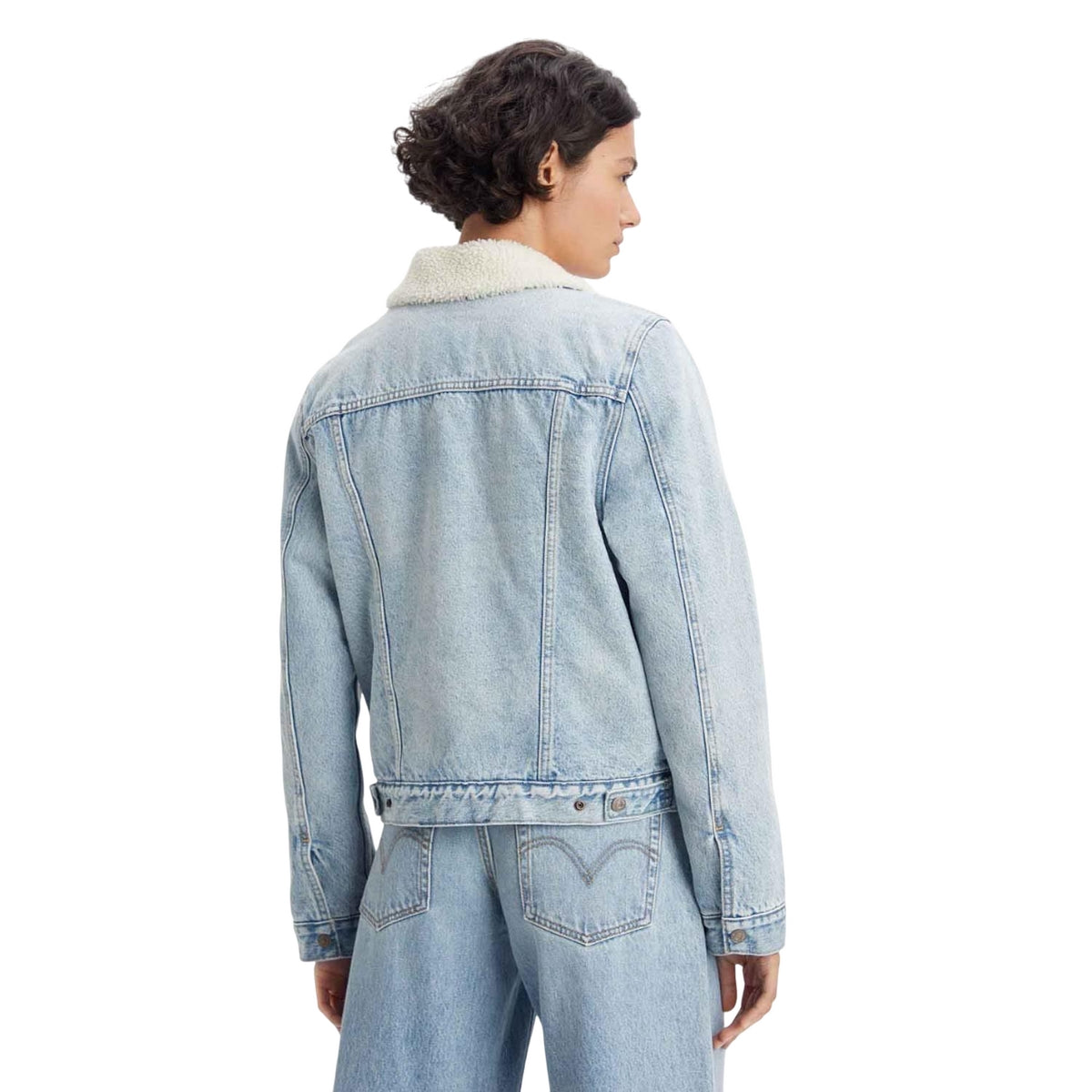 Light Blue - Lifestyle - Levis Womens-Ladies Original Sherpa Trucker Jacket
