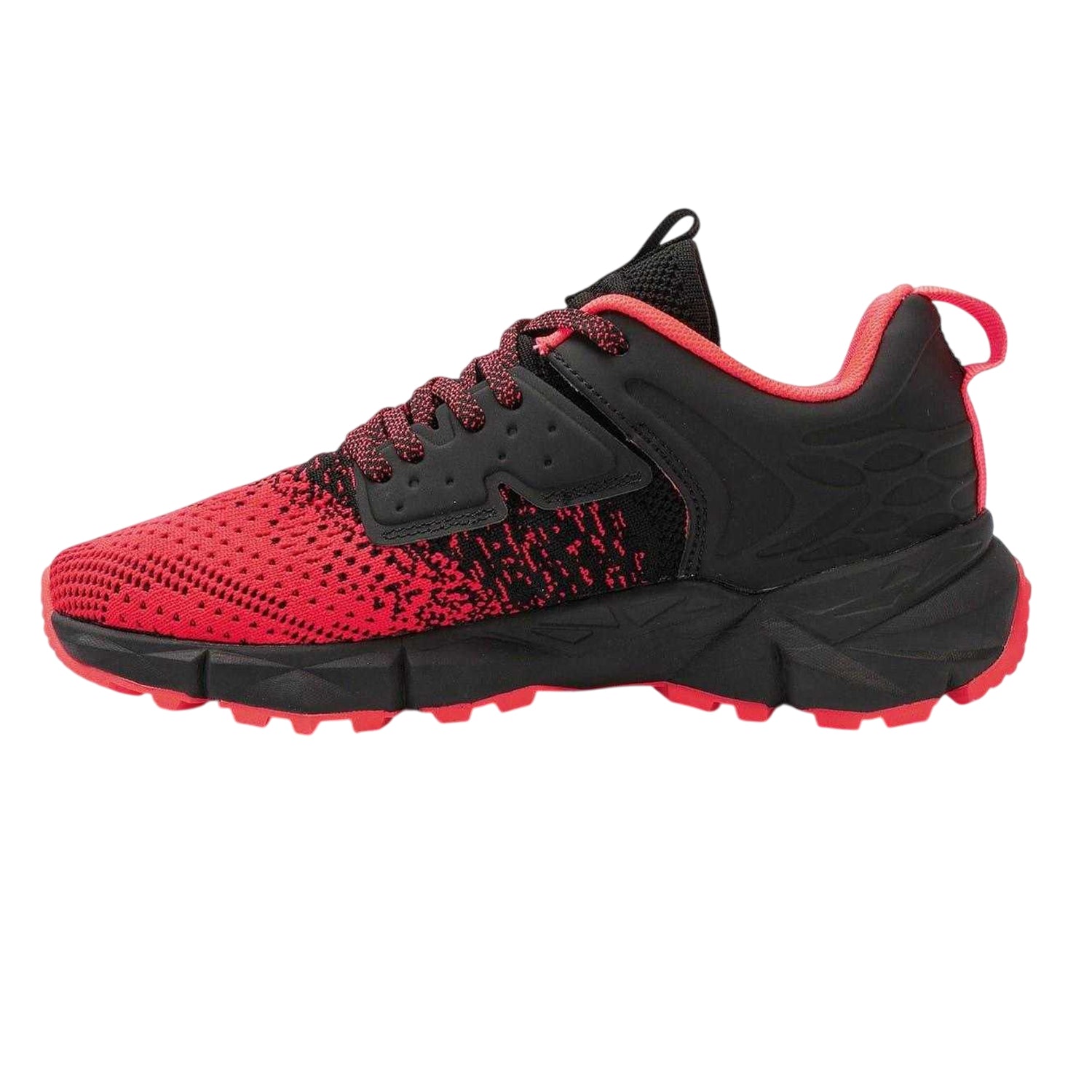 Black-Red - Back - Donnay Childrens-Kids Knitted Trainers