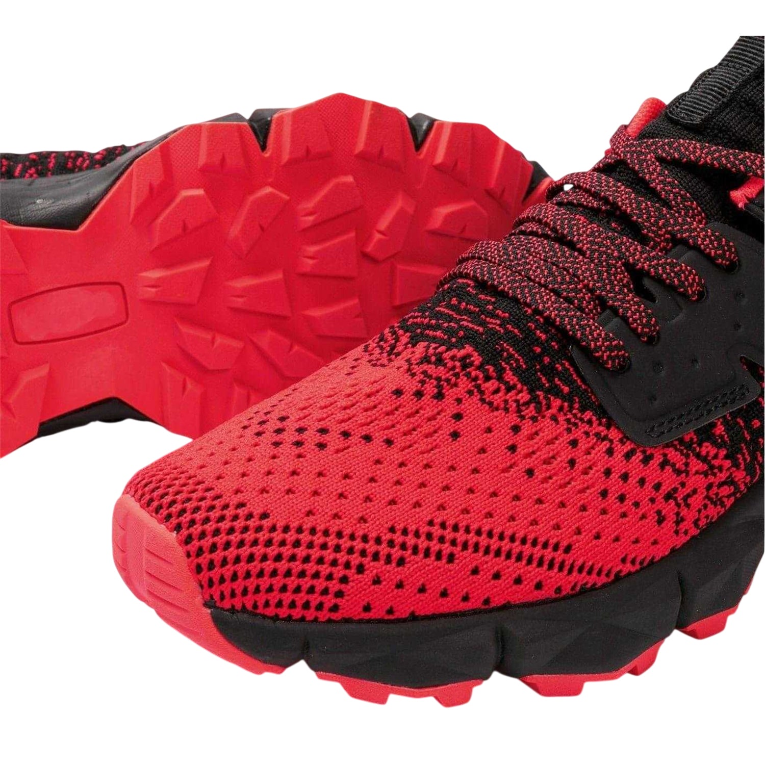 Black-Red - Side - Donnay Childrens-Kids Knitted Trainers