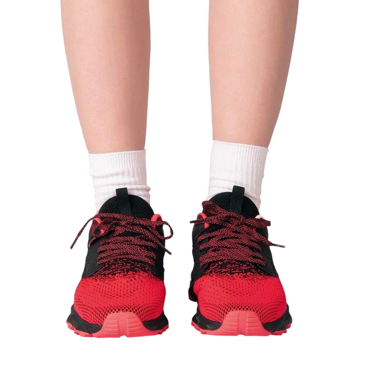 Black-Red - Pack Shot - Donnay Childrens-Kids Knitted Trainers