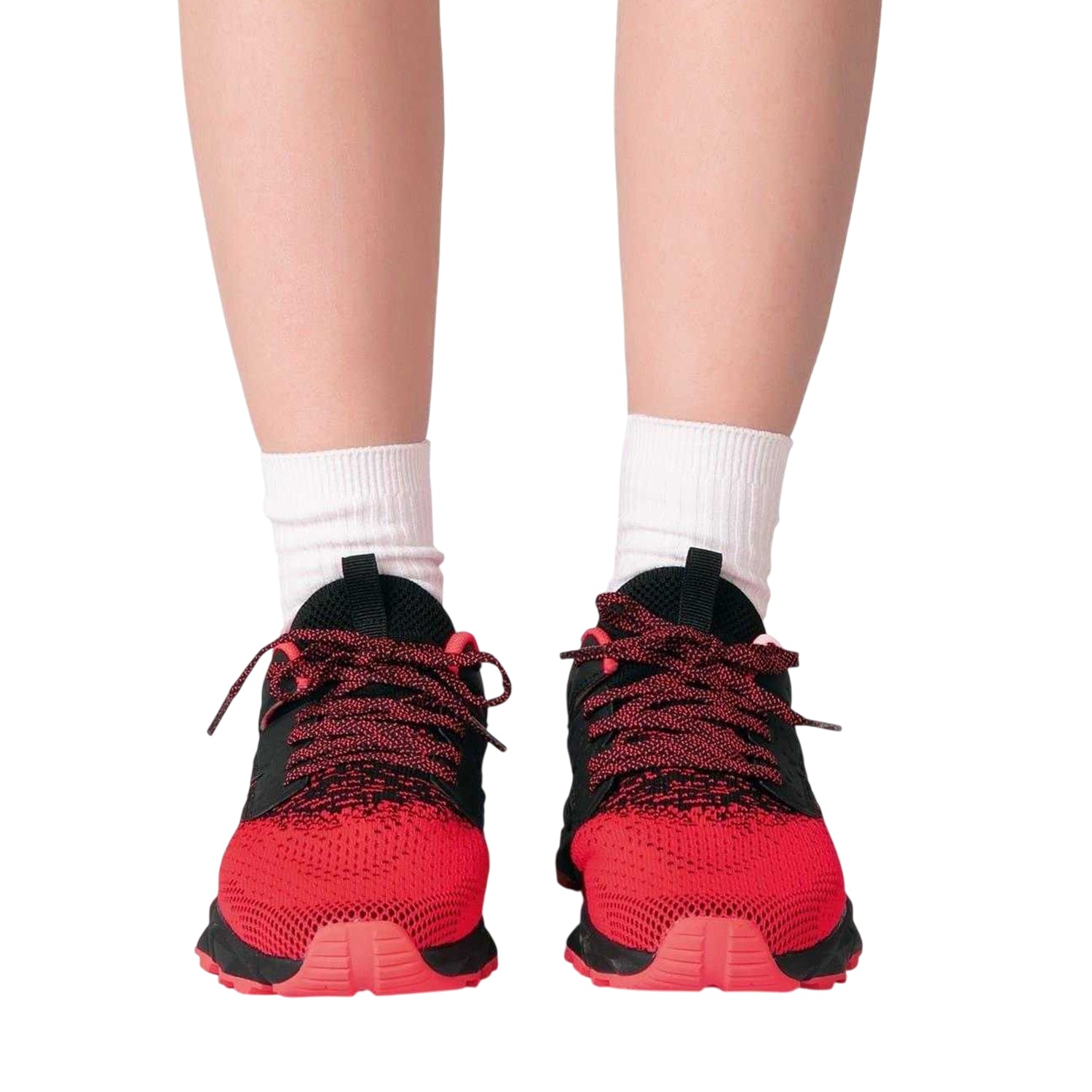 Black-Red - Pack Shot - Donnay Childrens-Kids Knitted Trainers