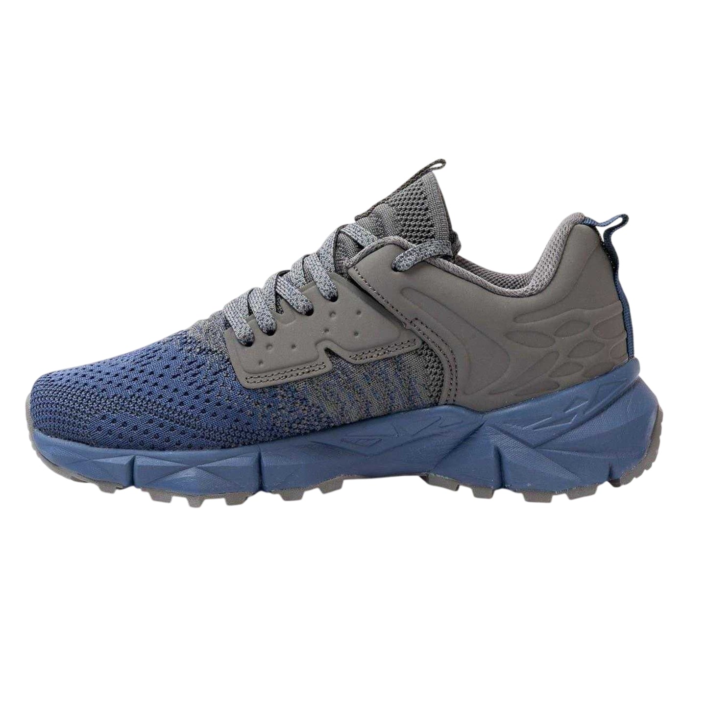 Grey-Blue - Back - Donnay Childrens-Kids Knitted Trainers