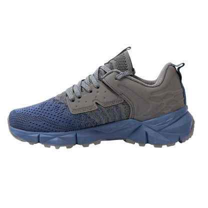 Grey-Blue - Back - Donnay Childrens-Kids Knitted Trainers