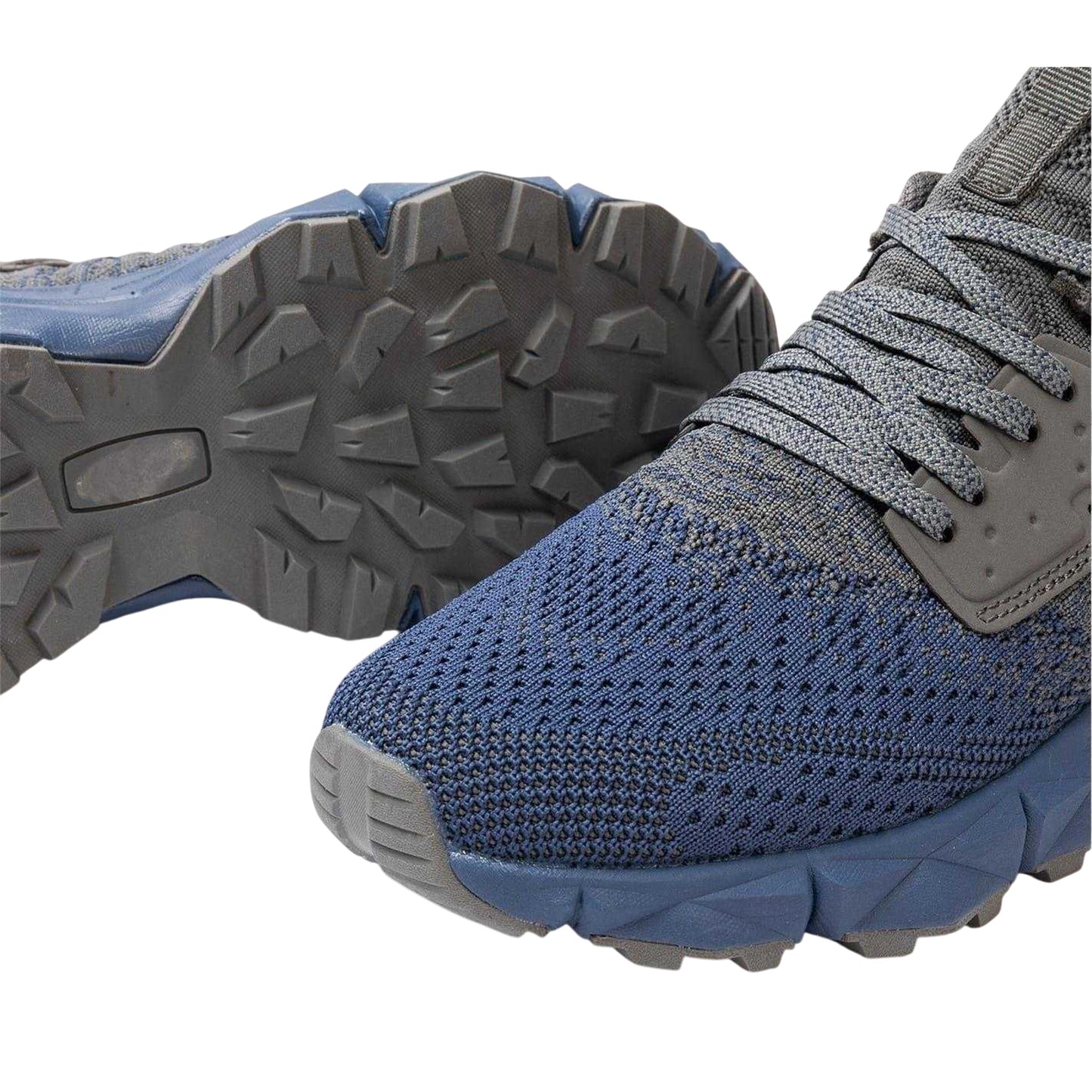 Grey-Blue - Side - Donnay Childrens-Kids Knitted Trainers