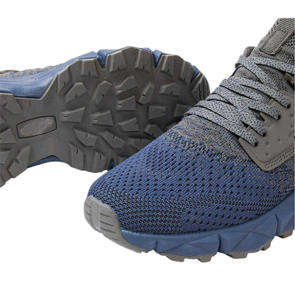 Grey-Blue - Side - Donnay Childrens-Kids Knitted Trainers