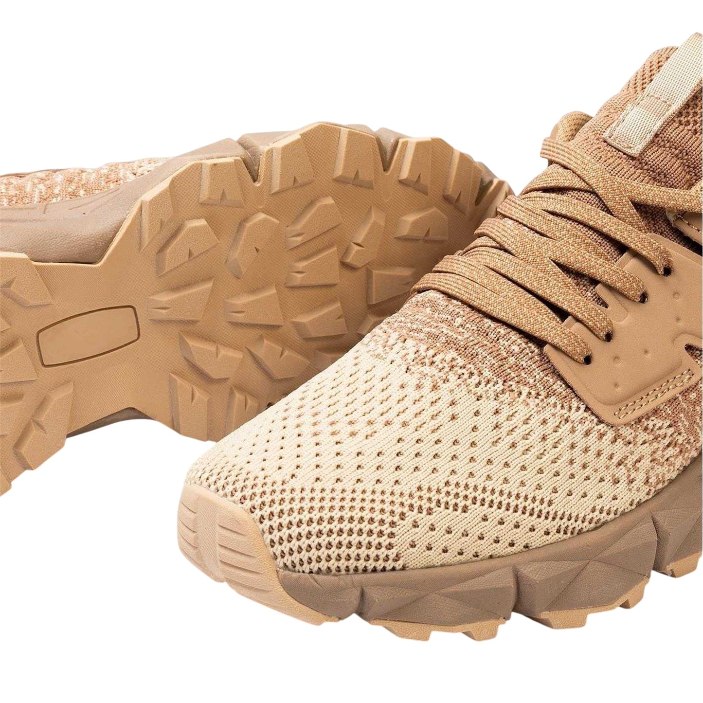 Sand-Beige - Side - Donnay Childrens-Kids Knitted Trainers