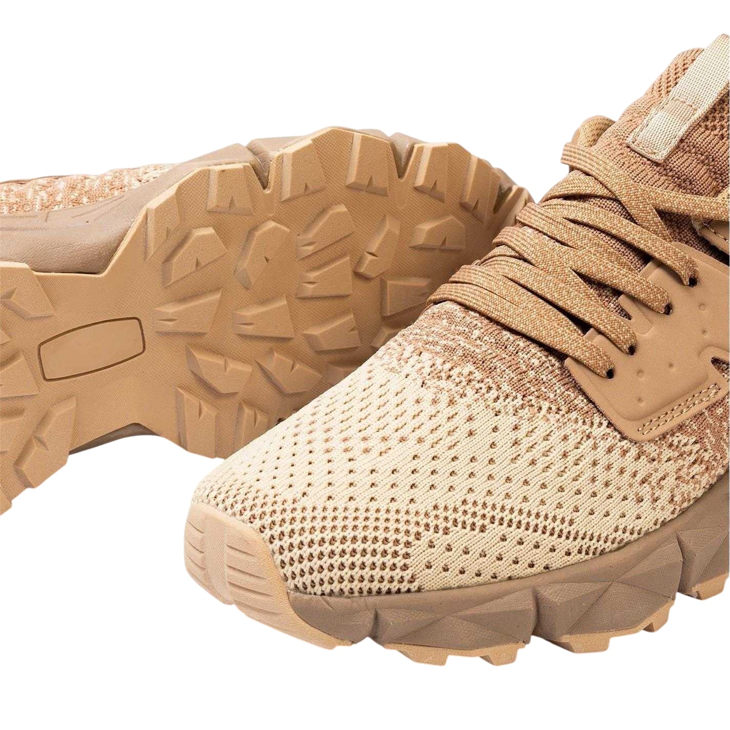 Sand-Beige - Side - Donnay Childrens-Kids Knitted Trainers