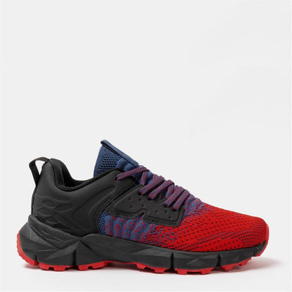 Black-Red-Purple - Front - Donnay Childrens-Kids Knitted Trainers