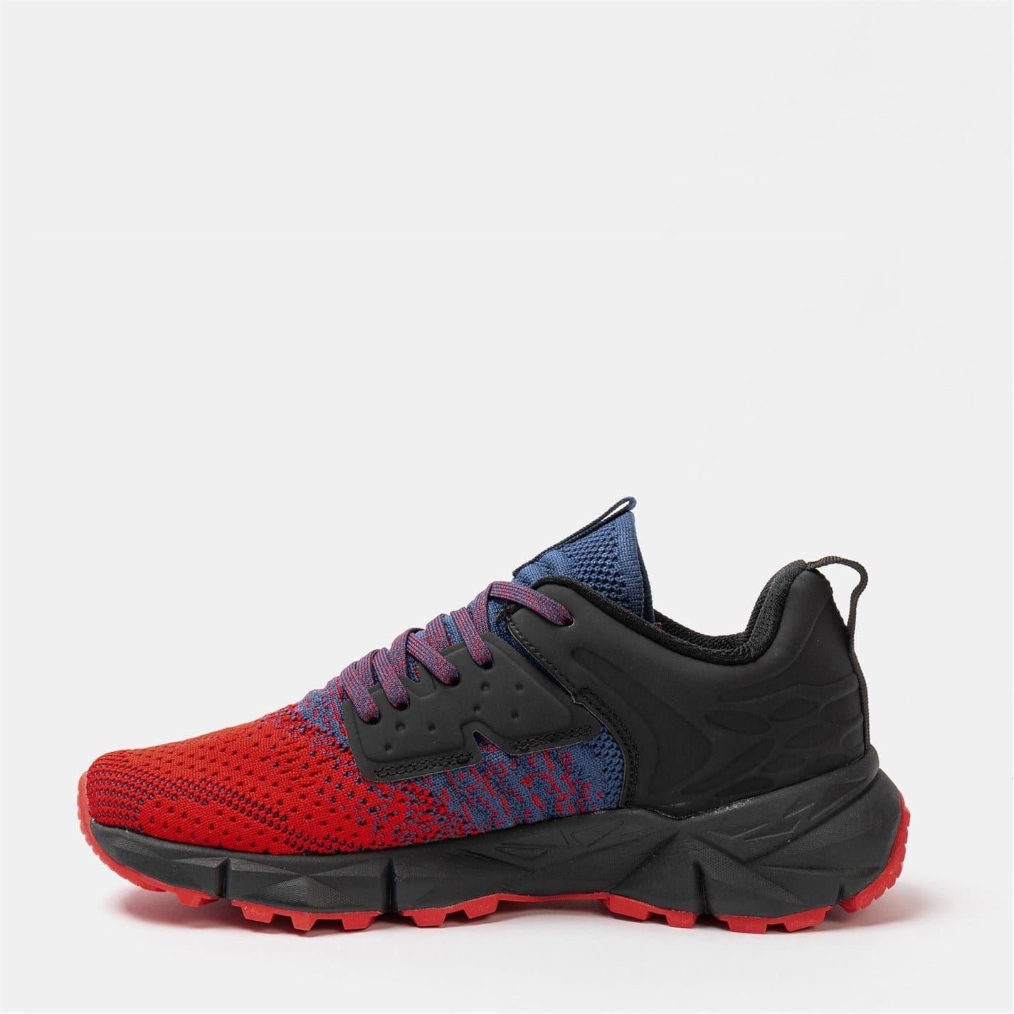 Black-Red-Purple - Back - Donnay Childrens-Kids Knitted Trainers
