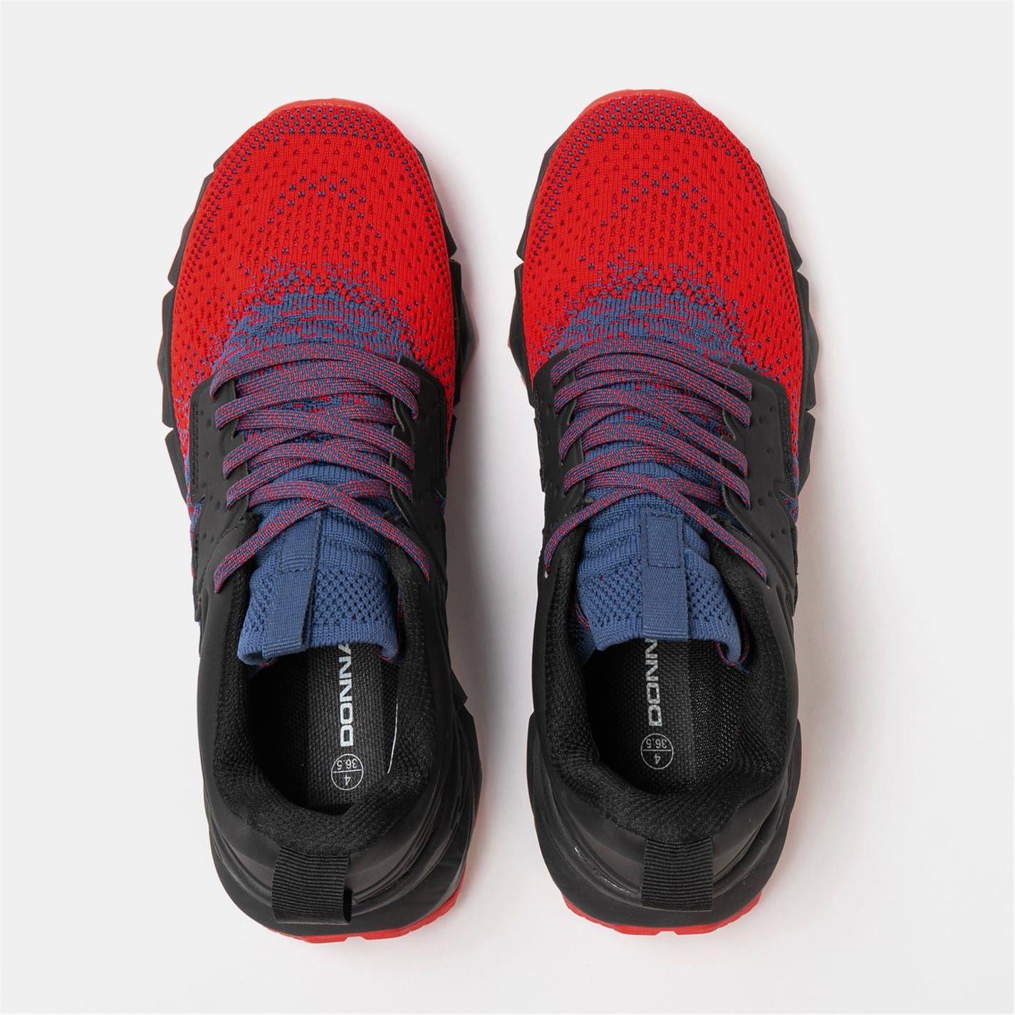 Black-Red-Purple - Pack Shot - Donnay Childrens-Kids Knitted Trainers