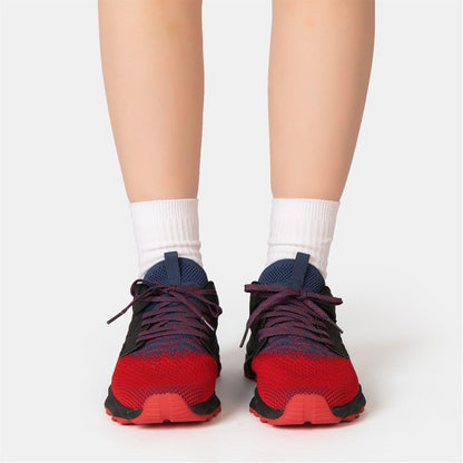 Black-Red-Purple - Close up - Donnay Childrens-Kids Knitted Trainers