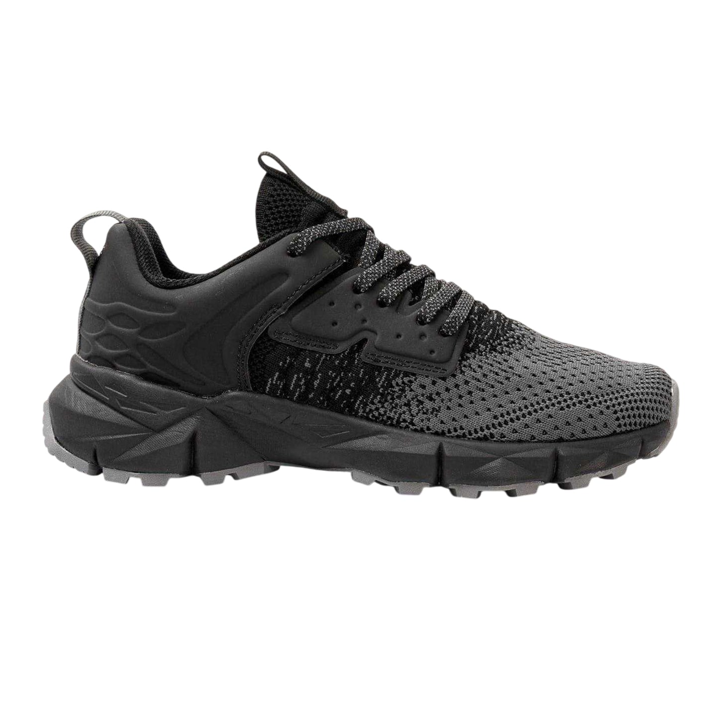 Black-Grey - Front - Donnay Childrens-Kids Knitted Trainers