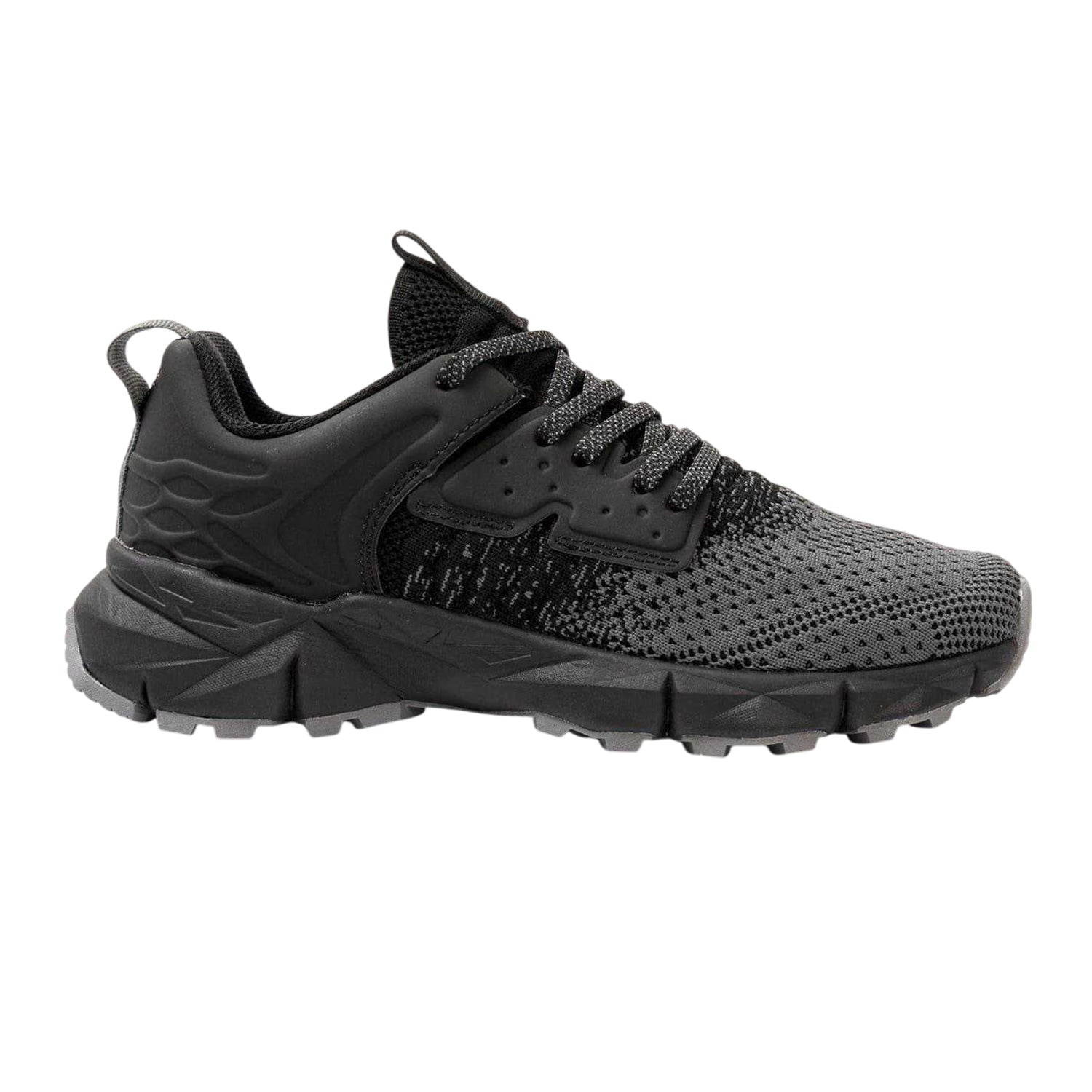 Black-Grey - Front - Donnay Childrens-Kids Knitted Trainers
