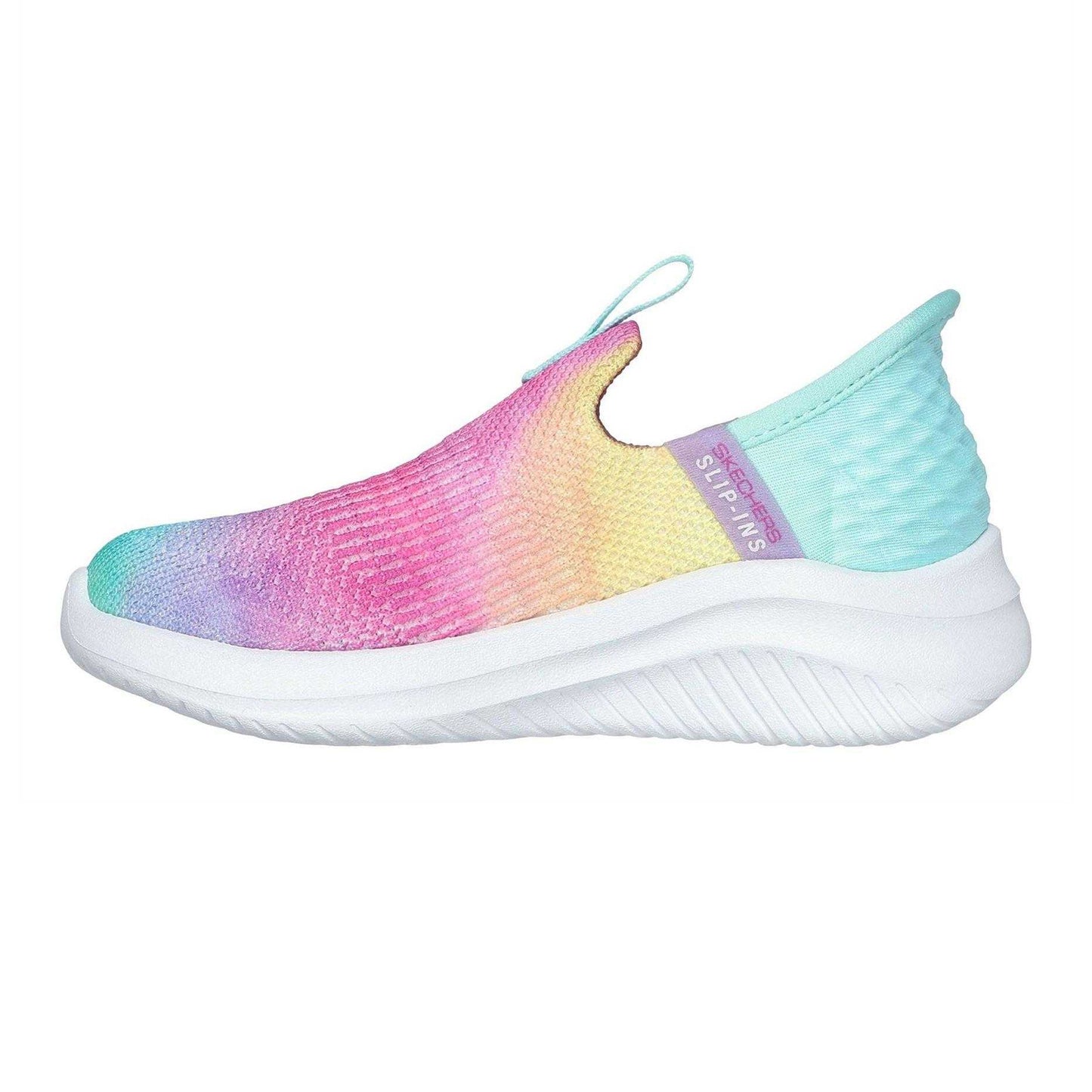 Multicoloured - Back - Skechers Childrens-Kids Ultra Flex 3.0 Rainbow Trainers