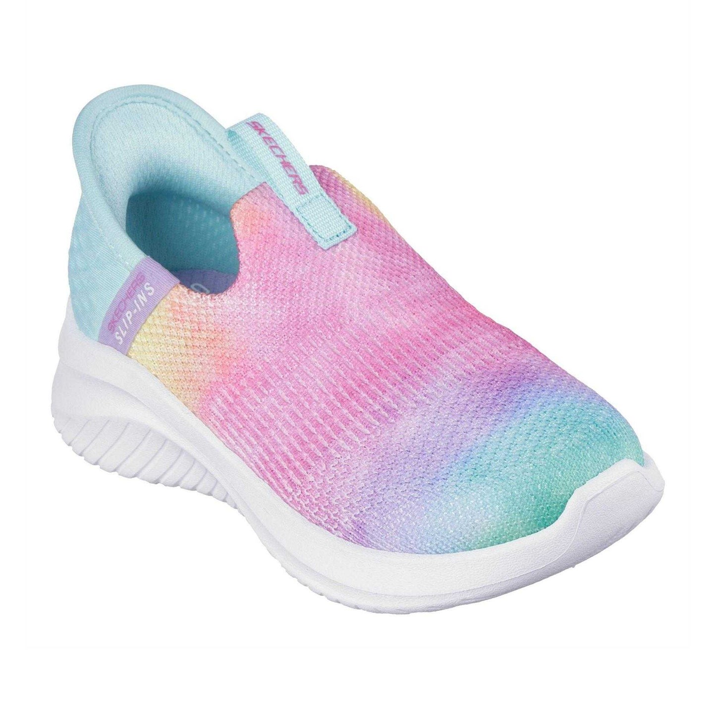 Multicoloured - Pack Shot - Skechers Childrens-Kids Ultra Flex 3.0 Rainbow Trainers