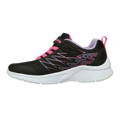 Black-Pink - Back - Skechers Girls Microspec Trainers