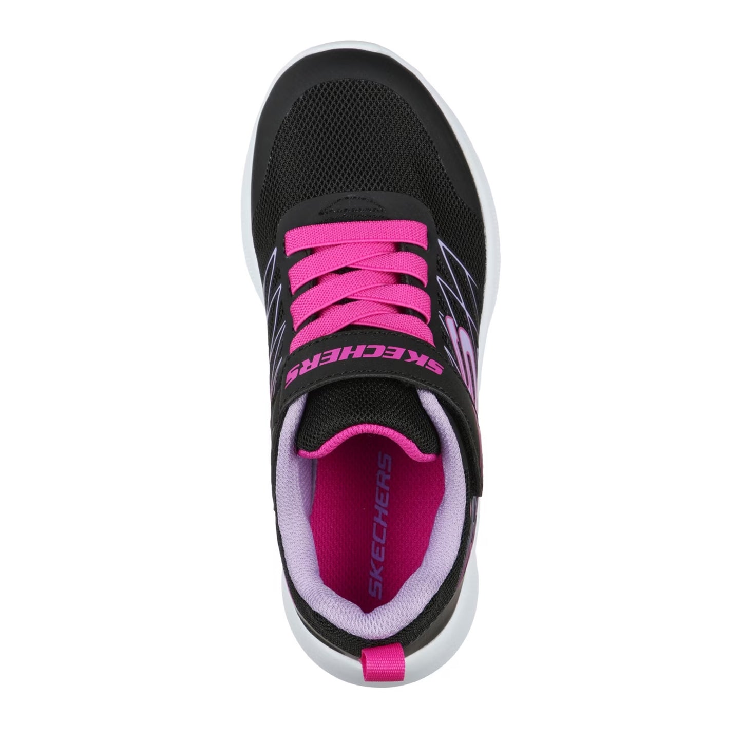 Black-Pink - Side - Skechers Girls Microspec Trainers