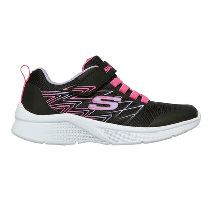 Black-Pink - Front - Skechers Girls Microspec Trainers
