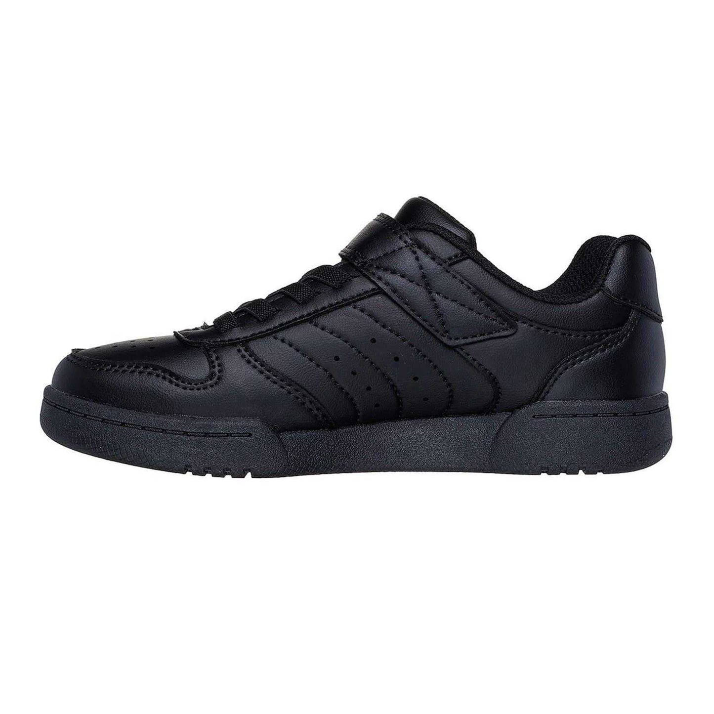 Black - Back - Skechers Childrens-Kids Q Street Leather Trainers
