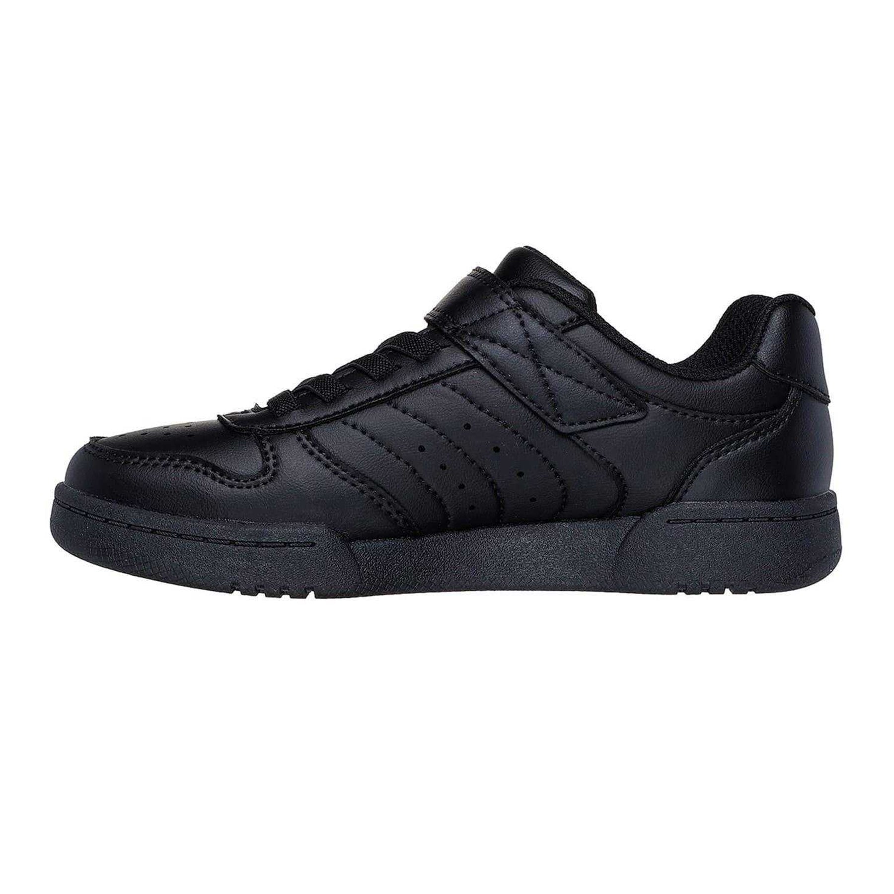 Black - Back - Skechers Childrens-Kids Q Street Leather Trainers