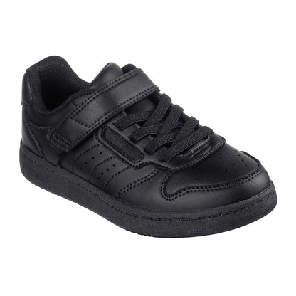 Black - Pack Shot - Skechers Childrens-Kids Q Street Leather Trainers