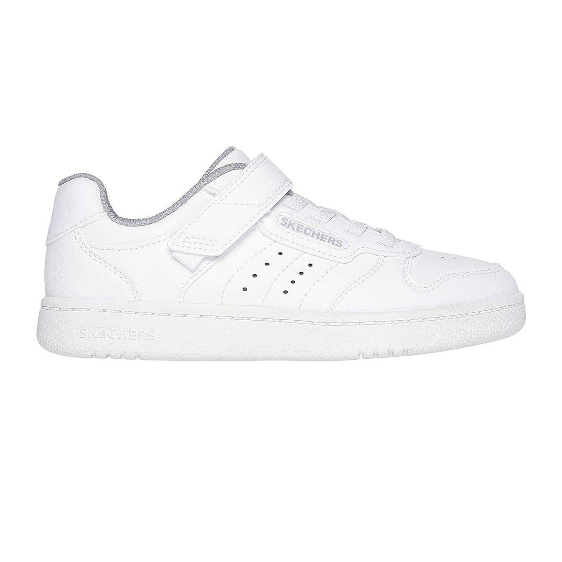 White - Front - Skechers Childrens-Kids Q Street Leather Trainers