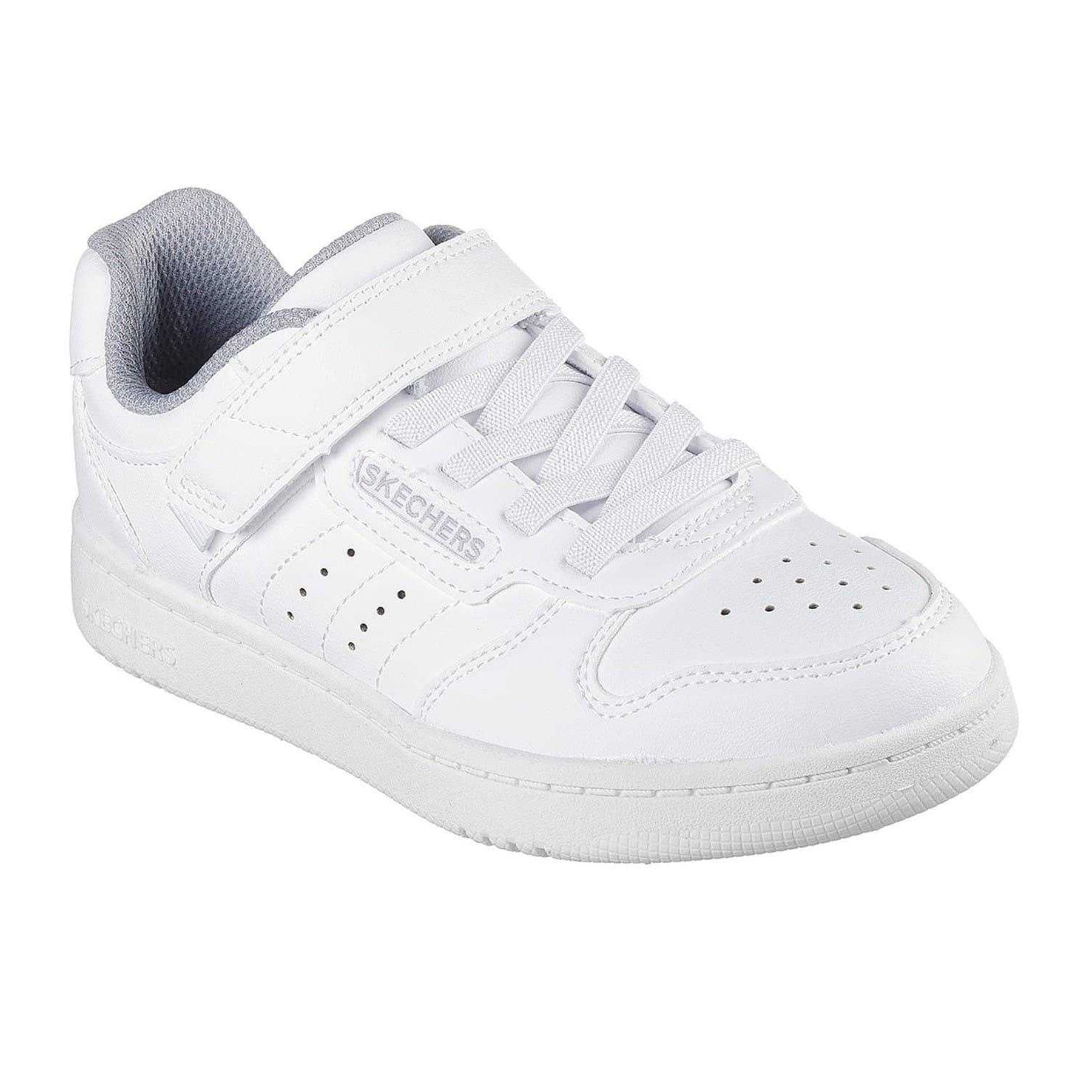 White - Pack Shot - Skechers Childrens-Kids Q Street Leather Trainers