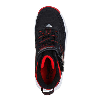 Black-Red - Side - Skechers Childrens-Kids Lunnix Trainers