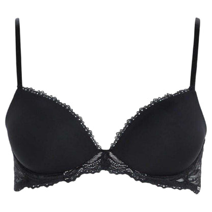 Black - Front - Calvin Klein Womens-Ladies Demi Lace Bra