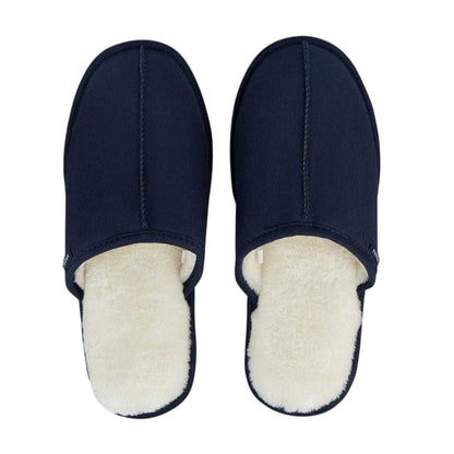 Navy - Back - Farah Mens Ahlers Mule Slippers