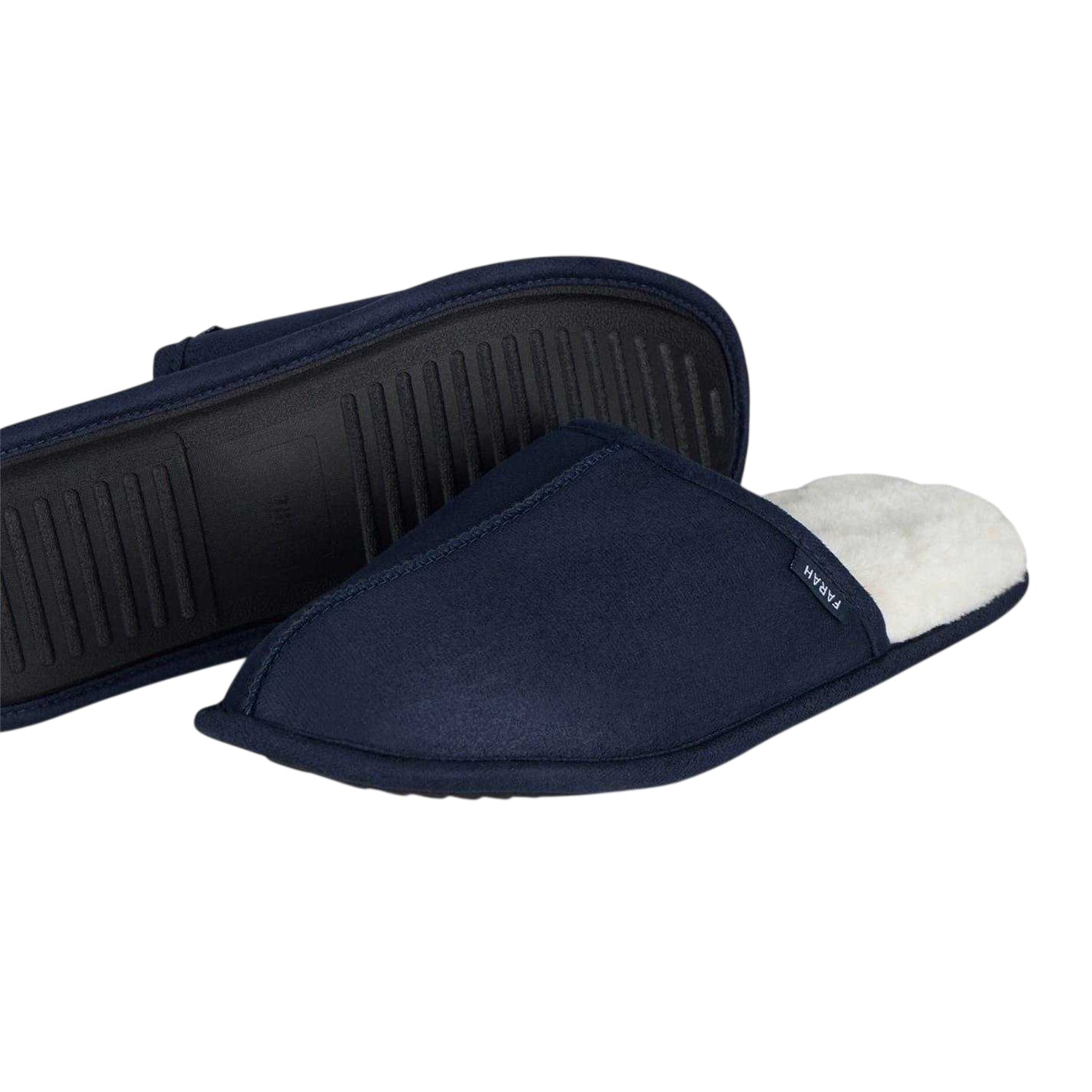 Navy - Side - Farah Mens Ahlers Mule Slippers
