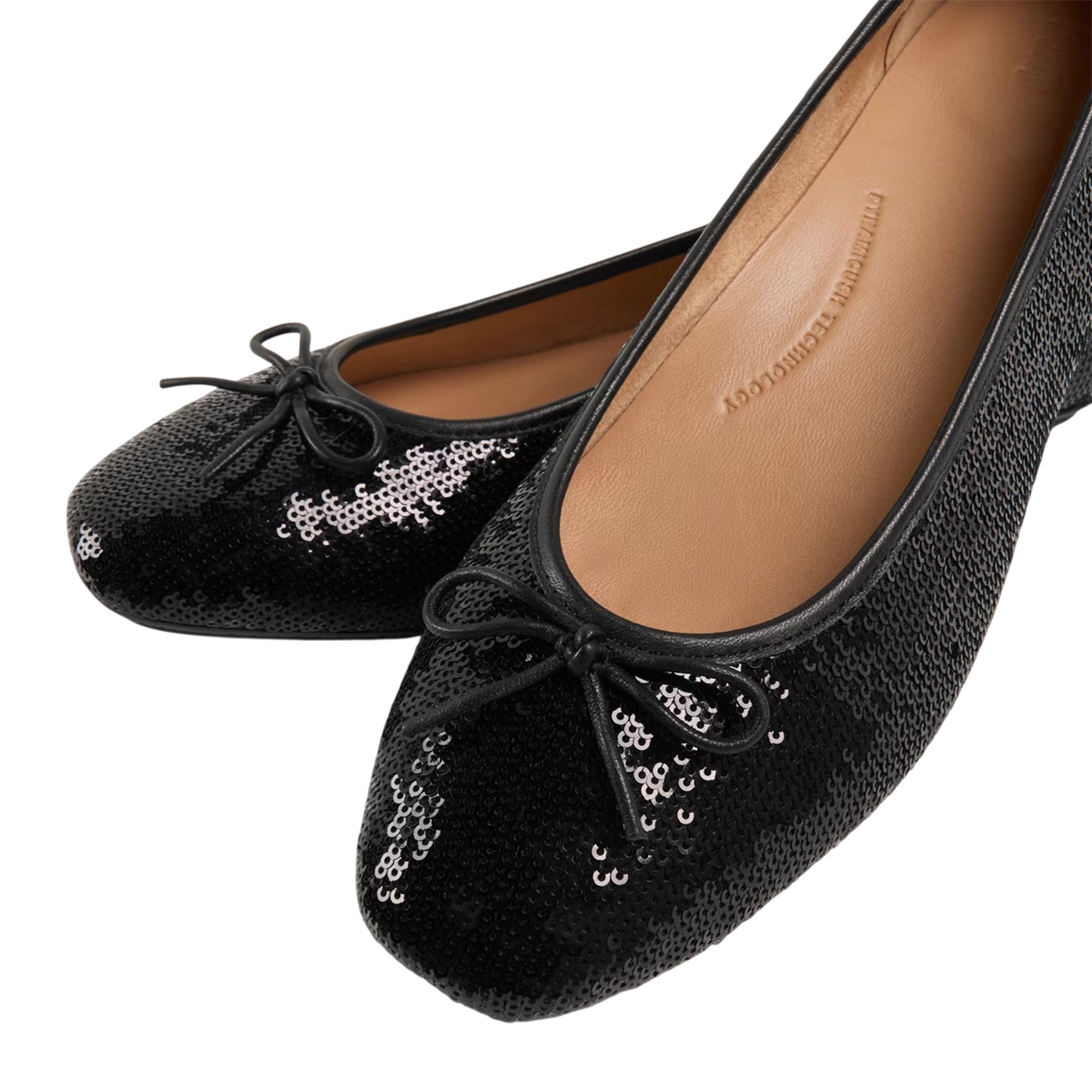 Black - Side - Fit Flop Womens-Ladies Bow Sequin Ballet Flats