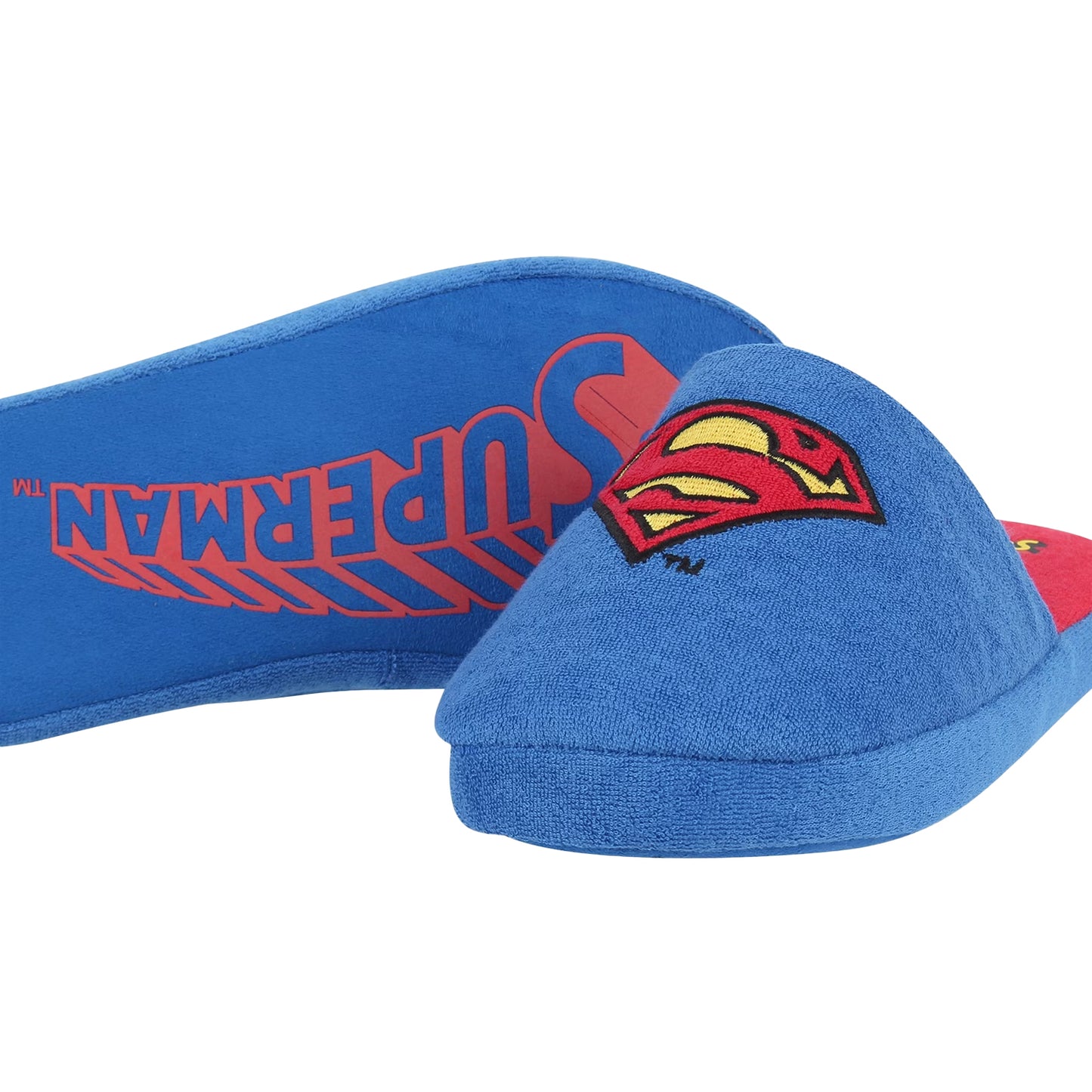 Blue-Red - Lifestyle - Superman Mens Superman Logo Mule Slippers