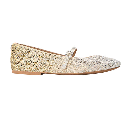 Gold - Front - Steve Madden Womens-Ladies Brissa Leopard Ballet Flats